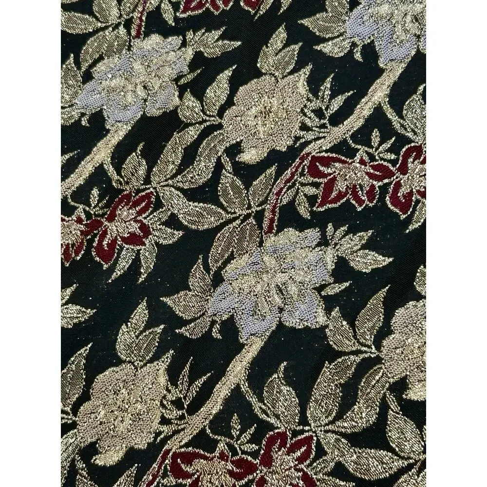 Scott McClintock Black Velvet Blazer Jacket Size 8 Gold Floral Metallic Brocade